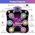 Miniatyrbilde 3 av 5: Dansmatte for barn 3 4 5 6 7 8 9 10+ år med Bluetooth, musikkdansmatte med lysende 6 piler, elektronisk dansefeltleker {GKS}