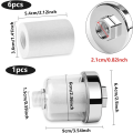 Miniatyrbillede 2 af 5: Duschvandfilter Anti-kalk brusefilter med 6 Thic,ZQKLA