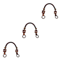 Miniatyrbild 2 av 5: 1/2/3 Träpärlväska Handtag Väskrem Handväska Handtag Rem Rödbrun 48cm[mo] Red Brown 48cm 2Set