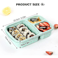 Miniatyrbilde 5 av 5: 4-pakning Bento Matboks, 3 Rom Matbokser, Matboks for Barn, Gjenbrukbar Matoppbevaring[mo] F