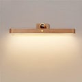 Miniatyrbillede 1 af 5: Dæmpbar LED-væglampe med touch-kontakt og batteri, indendørs trævæglampe, 4W, USB-opladelig skabsl lampe