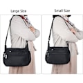 Miniatyrbillede 3 af 5: (S, Sort) Dame Nylon Messenger Taske Vandtæt Multi-lomme Me