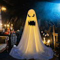 Miniatyrbillede 3 af 5: Udendørs Spøgelsesdekorationer, Spøgelsesdekorationer Udendørs - Store Halloween Havedekorationer Spøgelse, Hvidt Stof Spøgelse Veranda Prydnad til Hjemmet med LED E