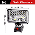 Miniatyrbillede 1 af 5: Til Bosch 18v Li-ion Batteri LED Arbejdslampe 3/4 Tommer Lommelygte Forlygte 6inch