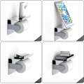Pikkukuva 5 / 5: WC-paperirullanpidike, SUS 304 ruostumaton teräs, kiillotettu kromi, moderni WC-paperiteline puhelinhyllyllä, keittiötarvikkeet kylpyhuoneeseen F928-03B