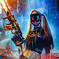 Miniatyrbild 7 av 7: LED-mask Självlysande Mask Skräckmask för Semester Cosplay Kostym Maskerad, Karneval[mo] Red+blue