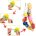 Miniatyrbillede 3 af 5: Perler Legetøj Træ Perler Børn Kube Legetøj til Drenge og Piger【mo】
