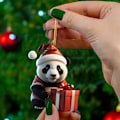Miniatyrbillede 3 af 5: Kreativ bedårende tegneserie Panda hjem juletræ hængende pynt Akryl flad juledekorationer A A One Size
