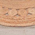 Pikkukuva 3 / 5: Pyöreä matto olohuoneeseen juuttia etninen kuvio Boho moderni käsintehty luonnonmatto, koko: 80 cm pyöreä, väri: luonnonvärinen
