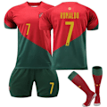 Miniatyrbillede 1 af 2: 2022 Portugal Hjemmetrøje Nr. 7 Cristiano Ronaldo Hjemme Hjemme Hjemme Home 28（12-13Years）