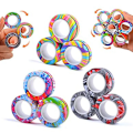 Miniatyrbilde 6 av 7: 3 stk. fingertupp magnetiske ringer fargerike stressreduserende fidget leker sett for voksne magnet spinner anti-stress lindre angst leker for gutter NO.1732