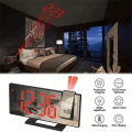 Miniatyrbillede 3 af 5: LED digitalt vækkeur Projektionsur Projektor Loftsur med Time Temperatur Display Baggrundsbelysning Snooze ur til hjemmet Black green