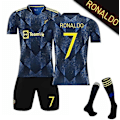 Miniatyrbild 1 av 2: Champions League version två borta Cristiano Ronaldo tröja nr 10 Rashford Mörkblå_1 CNMR - Perfet Kid24(130-140cm)
