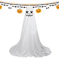 Miniatyrbillede 1 af 5: Udendørs Spøgelsesdekorationer, Spøgelsesdekorationer Udendørs - Store Halloween Havedekorationer Spøgelse, Hvidt Stof Spøgelse Veranda Prydnad til Hjemmet med LED B