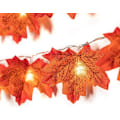 Miniatyrbilde 1 av 5: Høstlønnblad LED-lysstreng med batteri, 8 blinkemodus, perfekt for høst, bryllup, jul, Thanksgiving og bursdagsfester