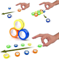 Miniatyrbilde 4 av 7: 3 stk. fingertupp magnetiske ringer fargerike stressreduserende fidget leker sett for voksne magnet spinner anti-stress lindre angst leker for gutter Luminous Yellow