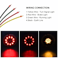Miniatyrbillede 3 af 5: Runde 19 LED Baglygter til Lastbil, 4 stk. Vandtætte Dual Color Baglygte Indikatorlamper 12V 24V