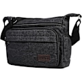 Miniatyrbild 1 av 7: Vattentät Messenger Bag Axelväska 13 Tum, Canvas Crossbody Väska med Flera Fickor för Män, Lätt Casual Axelväska för Utomhusfiske Camping Black