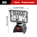 Miniatyrbillede 1 af 5: Til Bosch 18v Li-ion Batteri LED Arbejdslampe 3/4 Tommer Lommelygte Forlygte 4inch