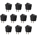 Miniatyrbild 1 av 2: 10 st Runda Vippströmbrytare med Låsande SPST-brytare 2-Pin AC 6A/125V, 3A/250V för Bil, Lastbil, Båt