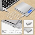 Miniatyrbild 2 av 5: Digital Köksvåg med USB-laddning, 0,1g/3kg Digital Våg, Precision Elektronisk Våg, Psc/Tara/LCD-Display Funktion, 9 Enhetsomvandlingar
