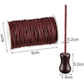 Miniatyrbillede 4 af 5: 0,2 cm brun flettet snor til persienner 50 m/rulle med 4 stk. brune trævedhæng til aluminiumsmarkise, plantekasser og håndværk (brun)