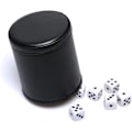 Miniatyrbillede 7 af 7: Terningebæger i kunstlæder med fløjl indeni, lydløs ved rystning til Løgnerens Terning Farkle Yatzy brætspil (rød)[mo]