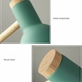 Miniatyrbilde 5 av 5: Nordisk bordlampe soverom nattbordslampe barnas øyebeskyttelse leselampe justerbar skrivebordslampe LED E27 studielampe (grønn)