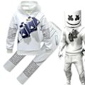 Miniatyrbilde 1 av 3: Barn Gutter Jenter Marshmello DJ LED Maske Hoodie Cosplay Kostyme Fest H 150 9-10 År