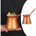 Miniatyrbilde 5 av 5: Solid Hammered Copper Tyrkisk Gresk Arabisk Kaffe Potte Komfyr Kaffemaker Cezve Ibrik Briki med Håndtak