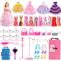 Miniatyrbild 2 av 5: Barbie Rosa Utklädningsgarderob Bröllopsklänning Dockhus för Barn