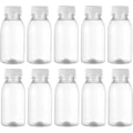 Miniatyrbillede 1 af 5: 10 stk. 250 ml mælkeflasker med låg gennemsigtige dåser Plast saftflasker Beholder til fester Hjem Udendørs Rejser