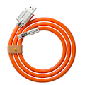 Miniatyrbilde 1 av 5: Hurtigladekabel USB til C-ledning 180 graders roterende rettvinklet hode for hurtiglading av mobiltelefon 1m Android liten munn oransje