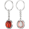 Miniatyrbillede 1 af 5: stk nøgleringe 3D roterende basketball nøglering nøglering Metal Sports Nøglering Roterende Basketball Nøglering Nøgle