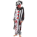 Pikkukuva 3 / 5: Pojan Verinen Murhaaja-Klovnin Asuste, Pelottava Slasher-Klovnin Asuste Halloween-Pukujen Juhliin, Pelottava Teemajuhla, Murhaaja-Klovnin Roolipeli Large ( 10-12 yrs)