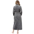Miniatyrbilde 3 av 5: Dame Lang Morgenkåpe Dame Mikrofiber Vinter Varm Fluffy Morgenkåpe Baderock Soveklær Julegave - Grå M