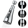 Miniatyrbilde 1 av 5: Kampanje Spray for kjøkkenkran 3 moduser - 360 graders munnstykke for kjøkkenkran, kranhode, oppvaskkran spray, forlengelse for kjøkkenkran (sølv)