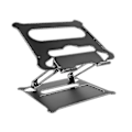 Miniatyrbillede 1 af 5: Justerbart bærbart laptopstativ i aluminiumslegering, foldbar og bærbar til Macbook-laptopstativ, sort