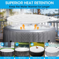Miniatyrbild 4 av 5: Uppblåsbar poolskydd - Bärbar rund isolerad poolskydd - Energibesparande termisk poolskydd - Fällbar och vattentät - Skydda din utomhuspool