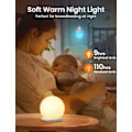 Miniatyrbillede 6 af 7: Børnenatlampe, genopladelig børnenatlampe med berøringskontrol, timer, 8 RGB farver lampe baby natlampe til børn