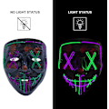 Miniatyrbilde 3 av 6: Maske LED Lysende Maske Skrekkmaske for Ferie Cosplay Kostyme Maskerade, Karneval[mo] Pink+ice Blue