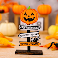 Miniatyrbillede 1 af 4: Halloween Dekoration Træ Pynt Græskar Spøgelse MiddagsBord Dekor B