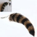 Miniatyrbillede 1 af 3: Sød Fox Racoon Hale Nøglering Pelsvedhæng Nøglering Tasker Charm Nøgler Holder Par Nøgleringe IC