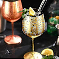 Miniatyrbillede 2 af 5: Guld vinglas, 2 rustfri stål cocktailglas Feng