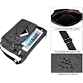 Miniatyrbild 5 av 7: Vattentät Messenger Bag Axelväska 13 Tum, Canvas Crossbody Väska med Flera Fickor för Män, Lätt Casual Axelväska för Utomhusfiske Camping Black