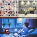 Miniatyrbild 4 av 11: LED spotlights 6 st med 2 fjärrkontroller RGB Design många färger Vit