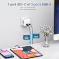 Pikkukuva 4 / 5: Pris USB Seinäpistorasia Monitoiminen Kuutio, 7-in-1 USB-Latausjakaja 3 AC-Pistorasialla, 4000W ja 1 Tyypin C ja 3 USB-Porttia, Pris Seinäpistorasia Sähköinen