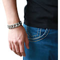 Miniatyrbild 4 av 4: 1 st armband för män i curb-kedjestil - rostfritt stål -