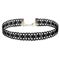 Miniatyrbillede 3 af 5: Choker-sæt, 6 stk. choker-halskæder sort fløjl choker-sæt klassiske gotiske tatoveringsblonde-choker