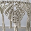 Miniatyrbillede 3 af 4: Bomuldsreb Makrame Lampskærm Hængende Loftlampe Kvast Stof Skygge Håndstrikket Lysekrone Betræk Dekoration til Stue Soveværelse - Beige